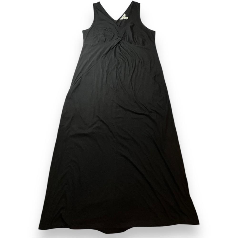 G. H. BASS woman black maxi knotted front dress size  L